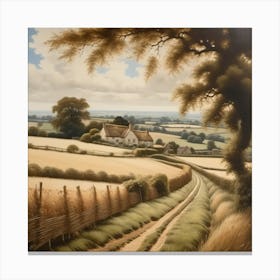 Harvest country view of the England Canvas Print