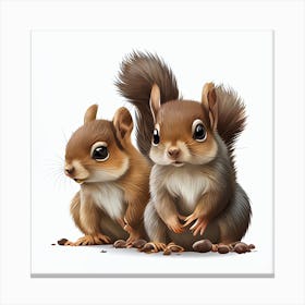 Cute Squirrels Canvas Print