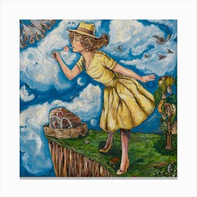 Woman with a sweet lollipop 1 Canvas Print