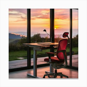 Sunset At The Office Canvas Print