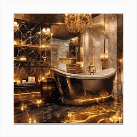 Gold Bathroom 1 Canvas Print