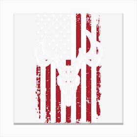 Deer Hunting Us Flag Canvas Print