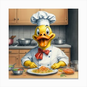 Chef Duck 21 Canvas Print