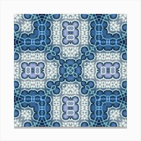 Blue Symmetrical Pattern Canvas Print