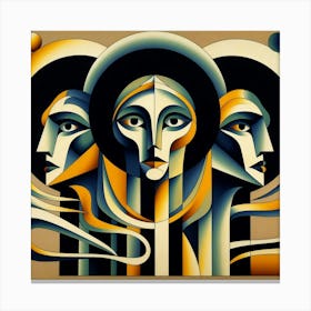 Three Faces Of Jesus Canvas Print