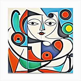 Abstract Art Lady In Room Canvas Print