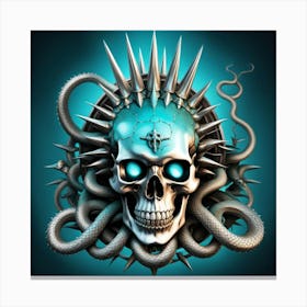 Skull With Spikes 2 Canvas Print