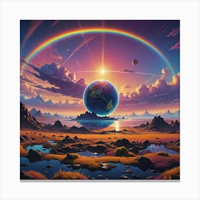 Rainbow Over The Earth Canvas Print