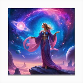 Galactic Embrace: The Astral Dance Canvas Print