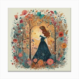 Fairytale Forest The Magic of Watercolor: A Deep Dive into Undine, the Stunningly Beautiful Asian Goddess Canvas Print