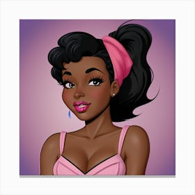 Black Girl In Pink Canvas Print