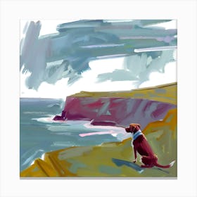 Dog On The Cliffs Canvas Print