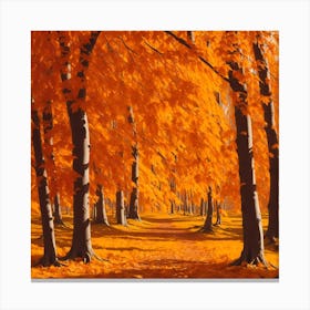 Autumn Trees In The Forest Canvas Print