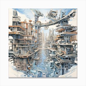 Futuristic City 28 Canvas Print