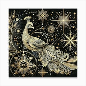 Gold Peacock 3 Canvas Print