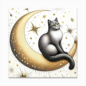 Cat On The Moon 8 Canvas Print