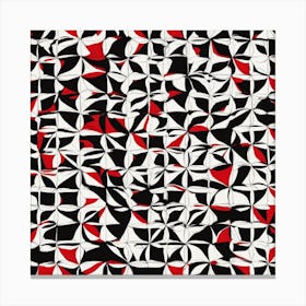 Abstract Red Black And White Pattern Canvas Print