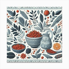 Scandinavian Art, Goji berries 1 Canvas Print