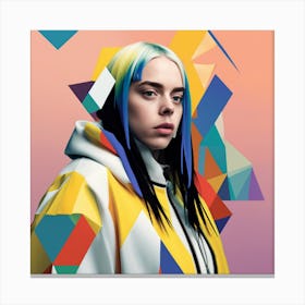 Billie Eilish Girl With Colorful Hair Canvas Print