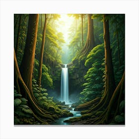 Waterfall In The Forest Canvas Print