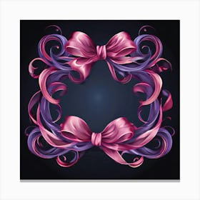 Vector Decorative Ornamental Ribbon Bow Curled Twisted Elegant Delicate Stylish Adorned F (2) Canvas Print
