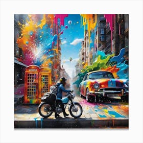 Street Scene color Canvas Print