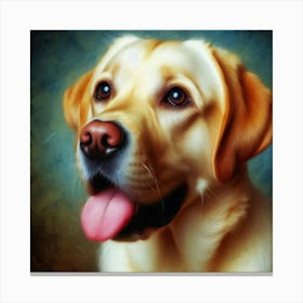 Golder Retriever portrait in oil color Canvas Print