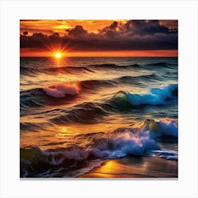 Sunset At The Beach 268 Canvas Print