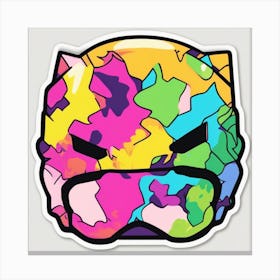 Vibrant Sticker Of A Camouflage Pattern Mask And Based On A Trend Setting Indie Game Canvas Print