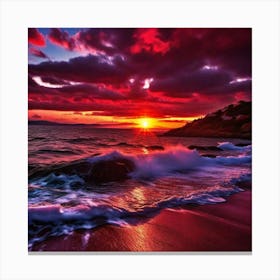 Sunset On The Beach 572 Canvas Print