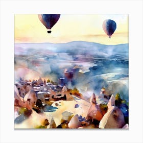 Watercolor Of Cappadocia 1 Canvas Print