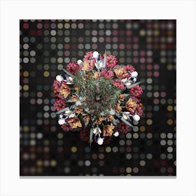 Vintage Garland Flower Wreath on Dot Bokeh Pattern n.0155 Canvas Print