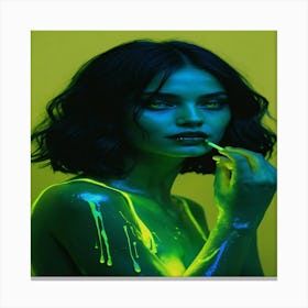 Neon Girl Canvas Print