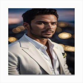 Man In White Suit Canvas Print