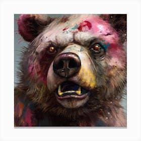 Splatter Bear 1 Canvas Print
