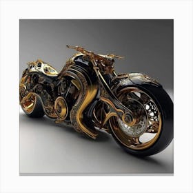 Gold Motorcycle Canvas Print