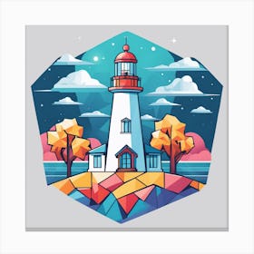 Low Poly Lighthouse (1) Canvas Print