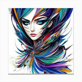 Aquarela Oil Paint Girl (25) Canvas Print