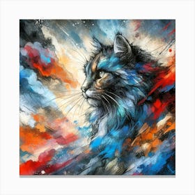 Feline Cat Creative Artwork Illustration 108 Canvas Print