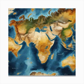 World Map 50 Canvas Print