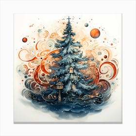Enchanted Palette of Retro Pines Canvas Print