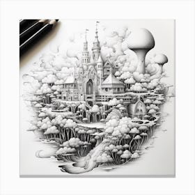 Castle In The Clouds Canvas Print