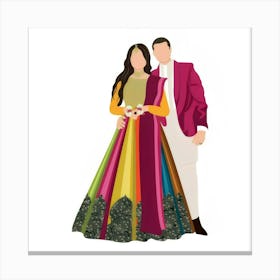 Newly Married Couple Canvas Print