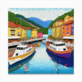 Boats In The Harbor Canvas Print