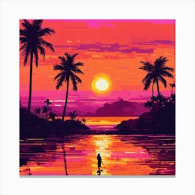 une belle peinture d'un coucher du soleil  Canvas Print
