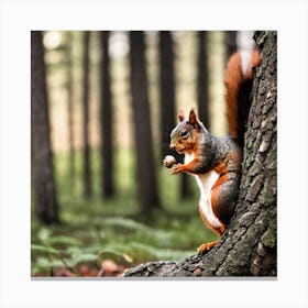 Squirrel In The Forest 132 Canvas Print