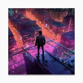 Neon City Assassin Canvas Print