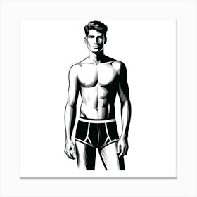 Man In Underwear Canvas Print