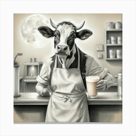 Latte Cow Canvas Print