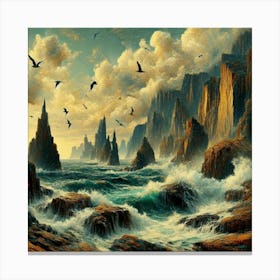 Cliffs And Waves Canvas Print